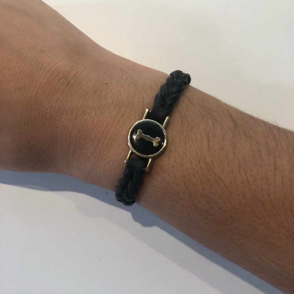“I” Initial Leather Braided Bracelet (Adjustable)